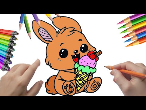 Cómo dibujar un conejo comiendo helado   #peketona #fundraw   #HELADOS #conejito