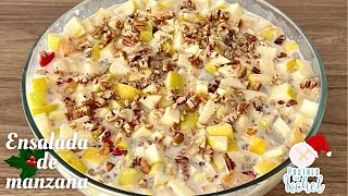 ENSALADA DE MANZANA NAVIDEÑA | RECETA TRADICIONAL FÁCIL con pocos ingredientes | POSTRES CON IXCHEL