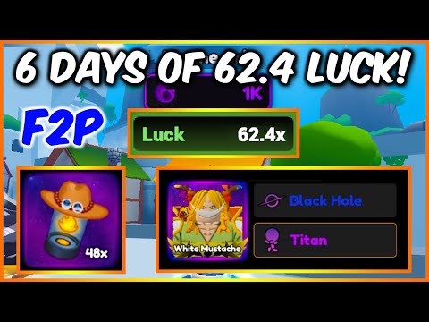 6 DAYS OF 62.4 LUCK AS *F2P* IN ANIME CHAMPIONS SIMULATOR (ACS) | ROBLOX