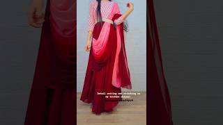 Sari style frock cutting and stitching/readymade style dress/party wear frock cutting #shorts