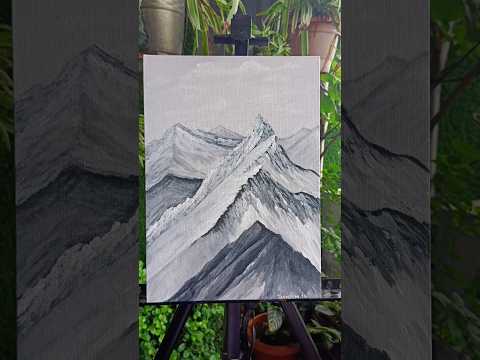 From peak to paints,the mountains take shape. #mountainpainting #artinspiredbynature