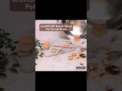 ecoHOUZE | Beech Wood Pot Scrub Brush