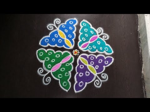 Butterfly rangolis |10dots rangoli designs | muggulu | kolams | Pandaga muggulu |sukravaram muggulu.