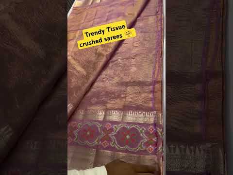 Tissue crushed sarees, #shorts #trending #saree