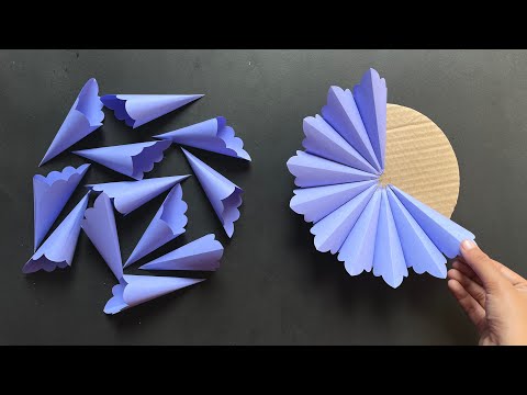 Beautiful paper flower wall hanging | Easy and simple wall hanging craft | home decor ideas 💡