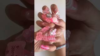 Don't let mymelody fans see this🥰 Apply Nails With me😊 #pressonnails #mymelodynails #handmadenails