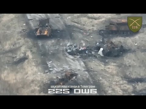 Multiple Russian Vehicles Destroyed Along One Road in Kursk