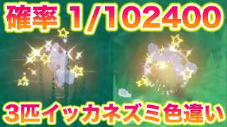 【検証】確率1/102400の色違いイッカネズミ3匹家族は何時間で捕まえられる？～Part5：1.5時間やる～【ポケモンSV/スカバイ】