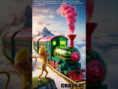 Monkey Drives a Watermelon Train 🚂🍉 | Must-See Comedy! || #shorts #viralvideo  #funny #crazyai