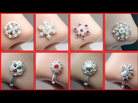 Indian Nose Stud Big Nose Stud Bridal Set Jewelry Silver Nose Stud Indian Nose Ring CZ Clear Nose