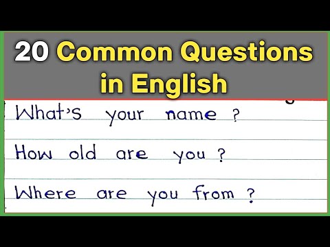 20 Common Questions in English || Daily ask questions in english