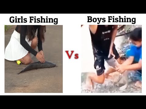 Girls Fishing Vs Boys Fishing !! Memes #viralmeme #meme