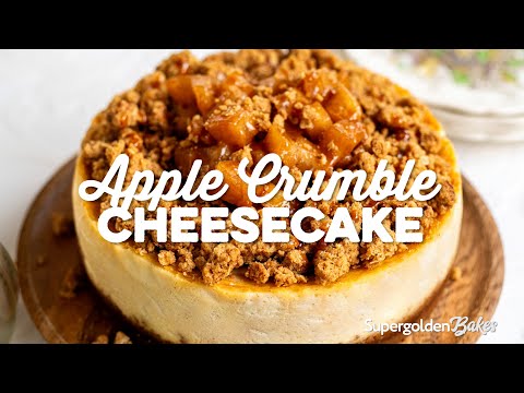 Apple Crumble Cheesecake (Oven or Air Fryer!) | Supergolden Bakes