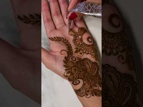 Try this Beautiful Arabic style mehndi design for Eid ✨️ #henna #hennadesign #mehndidesign