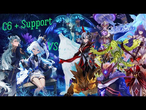 C6 Neuvillette & C6 Furina + Supports VS every Weekly Boss (Speedrun) (with food buffs)