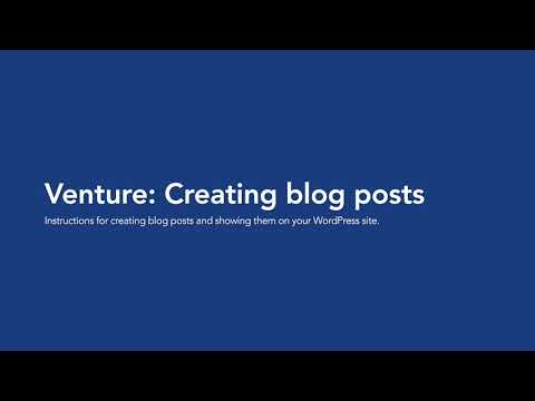 Venture: Creating blog posts