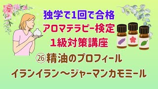 【アロマテラピー検定１級　独学で合格しよう！】精油のプロフィールイランイラン～ジャーマンカモミール