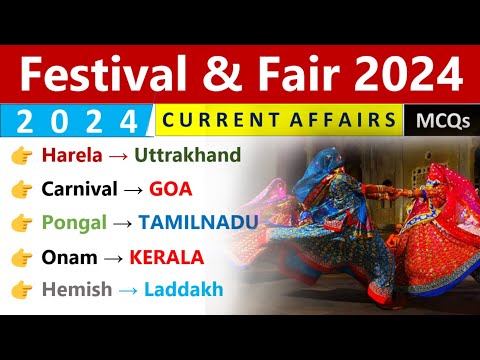 Festival & Fairs 2024 Current Affairs | Festivals | Current Affairs 2024 | Top MCQs | SSC, State PCS