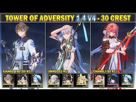 Tower of Adversity 1.4 Phase 4 - 30 Crest -  Xiangli Yao, Jinhsi, Changli | Wuthering Wave