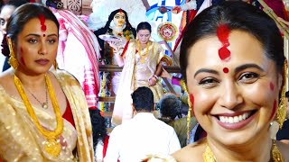 Rani Mukherji Saindoor Khela At North Bombay Sarbojanin Durga Puja 2024