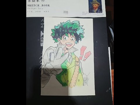 SATISFYING WATERCOLOR PAINTING | DRAWING IZUKU MIDORYA | MY HERO ACADEMIA #SHORTS #ANIME #ART