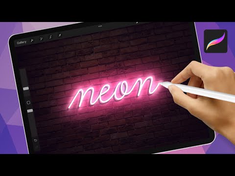 Create A Neon Text Effect In Procreate for iPad