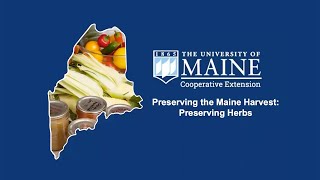 Preserving in the Maine Harvest: Preserving Herbs