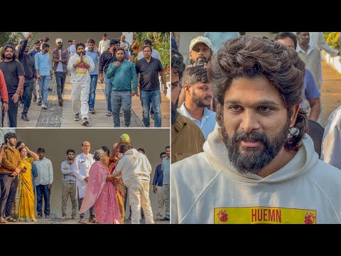 Allu Arjun Release For Jail visual Video at Home Allu Arjun Full Emotional with Family Full Video