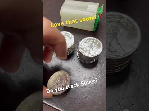 Love the sound of silver? Music to my ears. #asmr #asmrsounds #silverstacking #coins #coincollecting