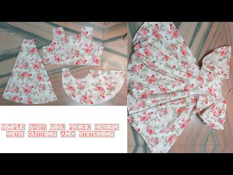 simple baby girl frock design with cutting and stitching| frock cutting and stitching| simple frock|