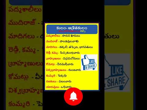 కులం- ఆశ్రిత కులం#shorts#group#gk#tspsc#appsc#si#important#gs#bestshorts