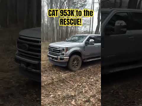 Ford truck BURIED in Georgia mud CAT 953 to the rescue #truck  #caterpillar #ford