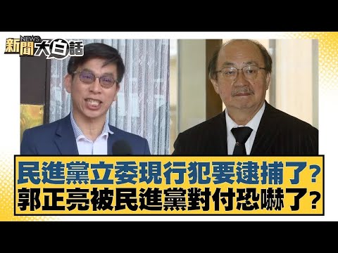 民進黨立委現行犯要逮捕了？郭正亮被民進黨對付恐嚇了？【新聞大白話】20250114-1｜葉元之 游淑慧 陳揮文