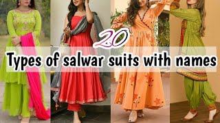 Types of Salwar suits with names • Different salwar suit names