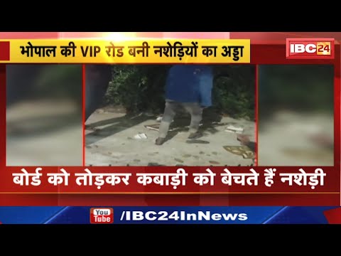 Bhopal News : नशेड़ियों ने BMC का बोर्ड तोड़ा | VIP रोड बना अड्डा