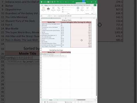 Incredible Dynamic Sorting in Excel with the SORTBY Function #shorts  #excel #microsoft365