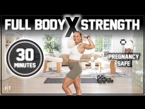 30 Minute Full Body Dumbbell Strength Workout [Pregnancy Safe]