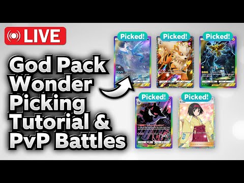 God Pack Wonder Picking Tutorial & PvP Battles! - Livestream - Pokemon TCG Pocket