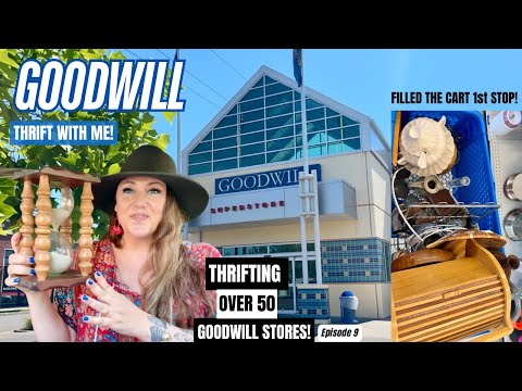 I FILLED MY CART FAST! THRIFTING OVER 50+ GOODWILL THRIFT STORES! Thrift With Me Episode 9