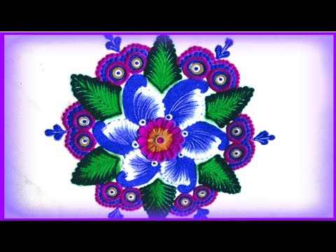 Very Beautiful Rangoli design, Simple Rangoli design