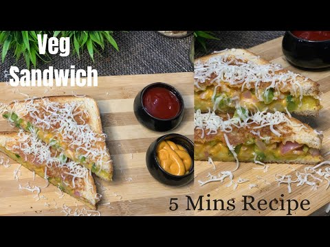 बाजार जैसा वेज सैंडविच 5 मिनट में | Veg Sandwich | Veg Mayo Sandwich | Jyotidhillonskitchen