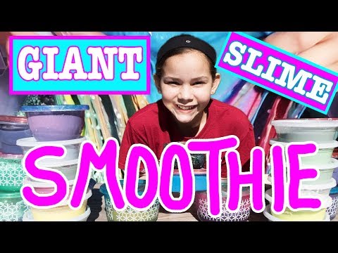 Giant Slime Smoothie - Mixing All Of My Personal Slime (Haschak Sisters)