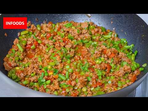 Minced Meat Stew Recipe | How to Cook Minced Meat with Green Beans | Infoods