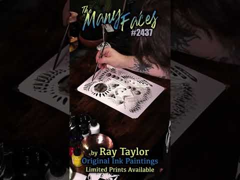 #2437 The Many Faces 2024 Collection: Ink Painting Process Timelapse with Ray Taylor