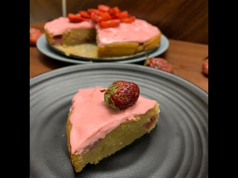 Eggless Whole Wheat Strawberry Cake | Easy Sponge Cake Without Condensed milk, Butter, Milk Powder