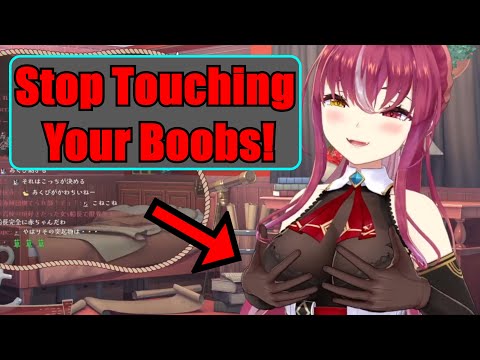 Marine Touching Her Boobs With New Hand Function【Hololive】