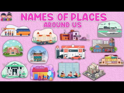 20 Names of public places - learn names of places in English with pictures - Kiddikoo