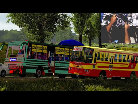 KSRTC and TNSTC Express Bus drivers chasing each other in narrow village roads | Palakkad Express