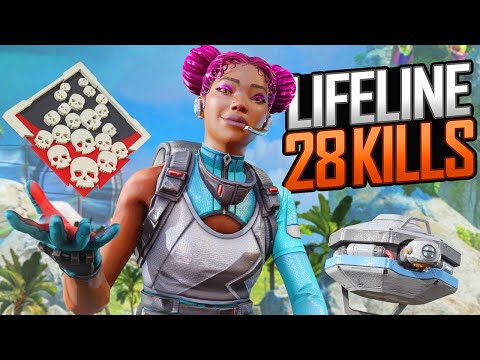 INSANE Lifeline 28 KILLS and 7,372 Damage Apex Legends Gameplay