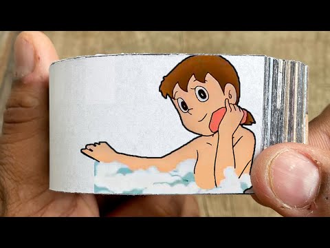 Doraemon Cartoon Flipbook #227 | Nobita See Shizuka Bathing Flip Book | Flip Book Artist 2024